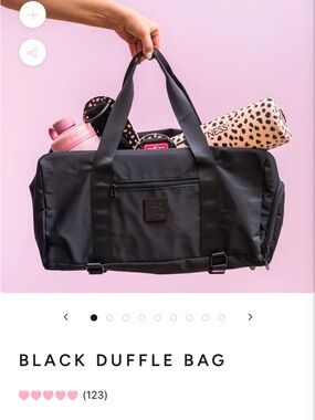 Suzie B fitness Black Duffel Bag - Versatile Women’s Travel & Gym Bag